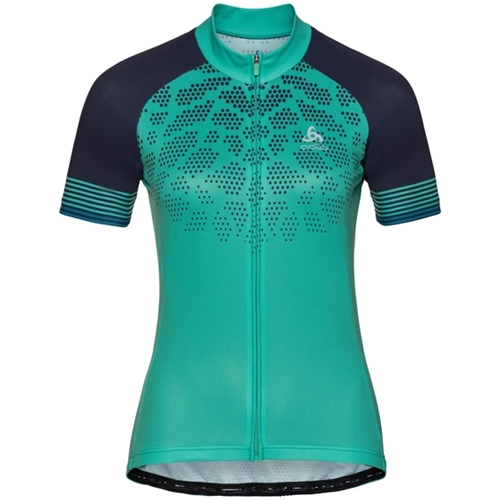 Odlo Stand-Up Collar S/S Full Zip Fujin Print W Dubarry/Crystal Teal 3 Odlo Stand-Up Collar S/S Full Zip Fujin Print W Dubarry/Crystal Teal - Image 3