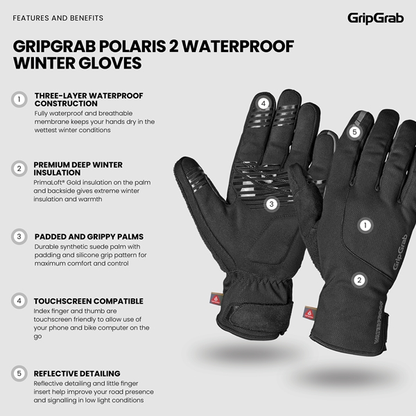 Gripgrab Polaris 2 Waterproof Winter Gloves 2 Gripgrab Polaris 2 Waterproof Winter Gloves - Image 2
