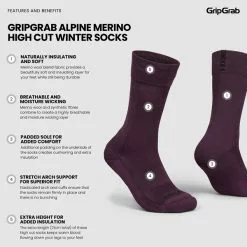 Gripgrab Winter Merino High Cut Socks -pyöräkauppa 74583 2 darkred