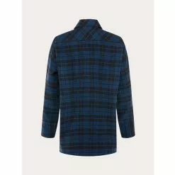 Knowledgecotton Apparel Oversized Checked Cotton Button Overshirt -pyöräkauppa 77005 2 blackjet