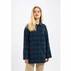 Knowledgecotton Apparel Oversized Checked Cotton Button Overshirt -pyöräkauppa 77005 3 blackjet