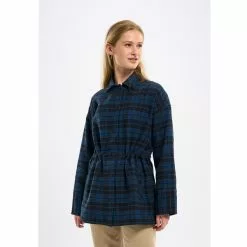 Knowledgecotton Apparel Oversized Checked Cotton Button Overshirt -pyöräkauppa 77005 5 blackjet