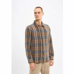 KnowledgeCotton Apparel Relaxed Checked Shirt - Gots/Vegan -pyöräkauppa 77010 5 darkgreymelange
