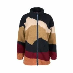 Knowledgecotton Apparel Teddy Printed High Neck Zip Jacket - Grs/Vegan