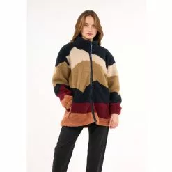 Knowledgecotton Apparel Teddy Printed High Neck Zip Jacket - Grs/Vegan 8 Knowledgecotton Apparel Teddy Printed High Neck Zip Jacket - Grs/Vegan -pyöräkauppa 77021 3 blackmulti