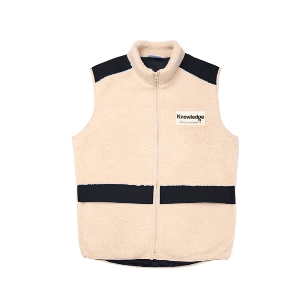 Knowledgecotton Apparel Teddy Fleece Hood Vest With Rib Stop - Grs/Vegan Peta 2 Knowledgecotton Apparel Teddy Fleece Hood Vest With Rib Stop - Grs/Vegan Peta - Image 2