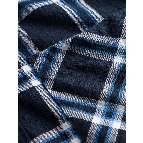 Knowledgecotton Apparel Relaxed Indigo Checkered Shirt - Gots/Vegan 4 Knowledgecotton Apparel Relaxed Indigo Checkered Shirt - Gots/Vegan - Image 4