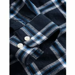 Knowledgecotton Apparel Relaxed Indigo Checkered Shirt - Gots/Vegan 12 Knowledgecotton Apparel Relaxed Indigo Checkered Shirt - Gots/Vegan -pyöräkauppa 78211 5 navycheck