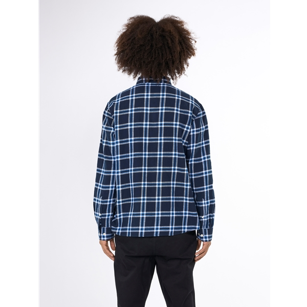 Knowledgecotton Apparel Relaxed Indigo Checkered Shirt - Gots/Vegan 8 Knowledgecotton Apparel Relaxed Indigo Checkered Shirt - Gots/Vegan - Image 8